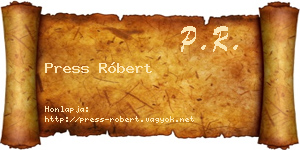 Press Róbert névjegykártya